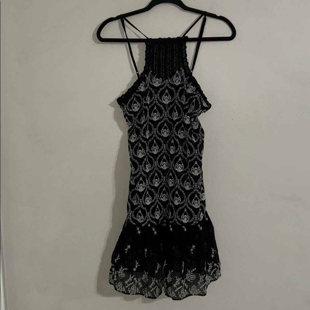 By Anthropologie women’s semi Sheer Embroidered Mini Dress XS - Picture 6 of 10